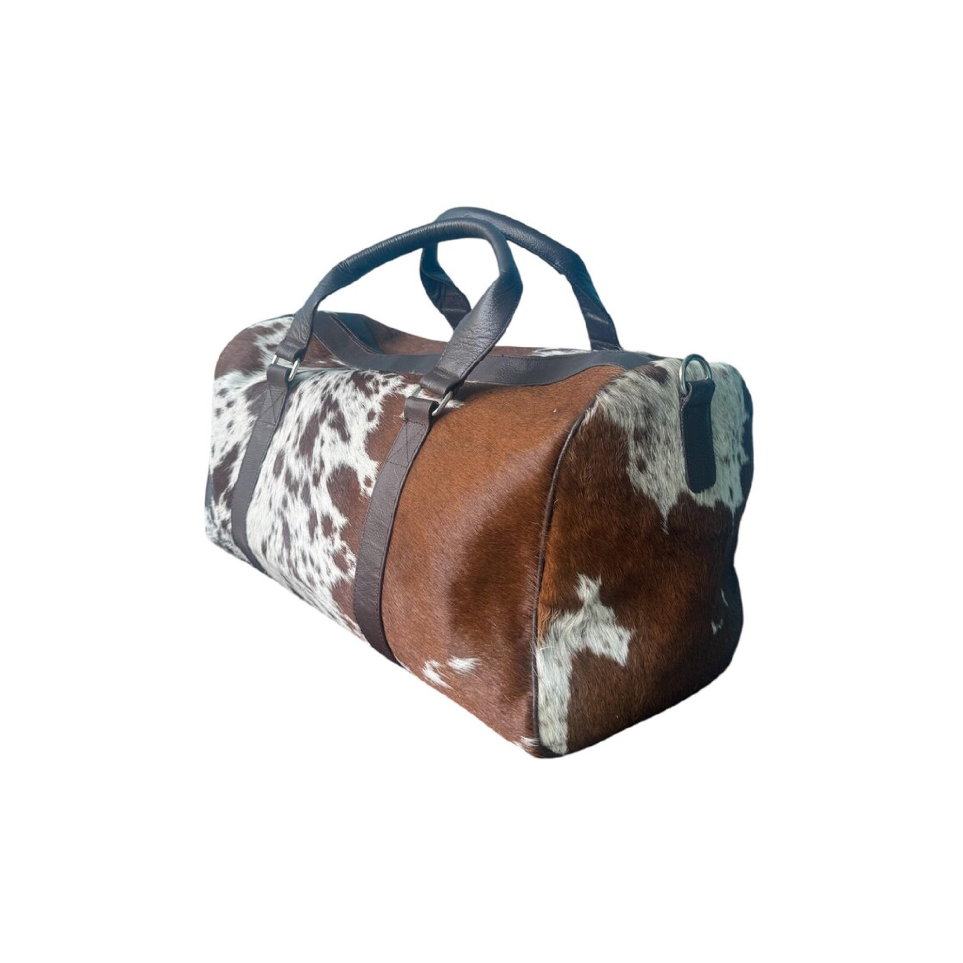 Cowhide Leather Duffle Bag Travel Weekender Bag - 2