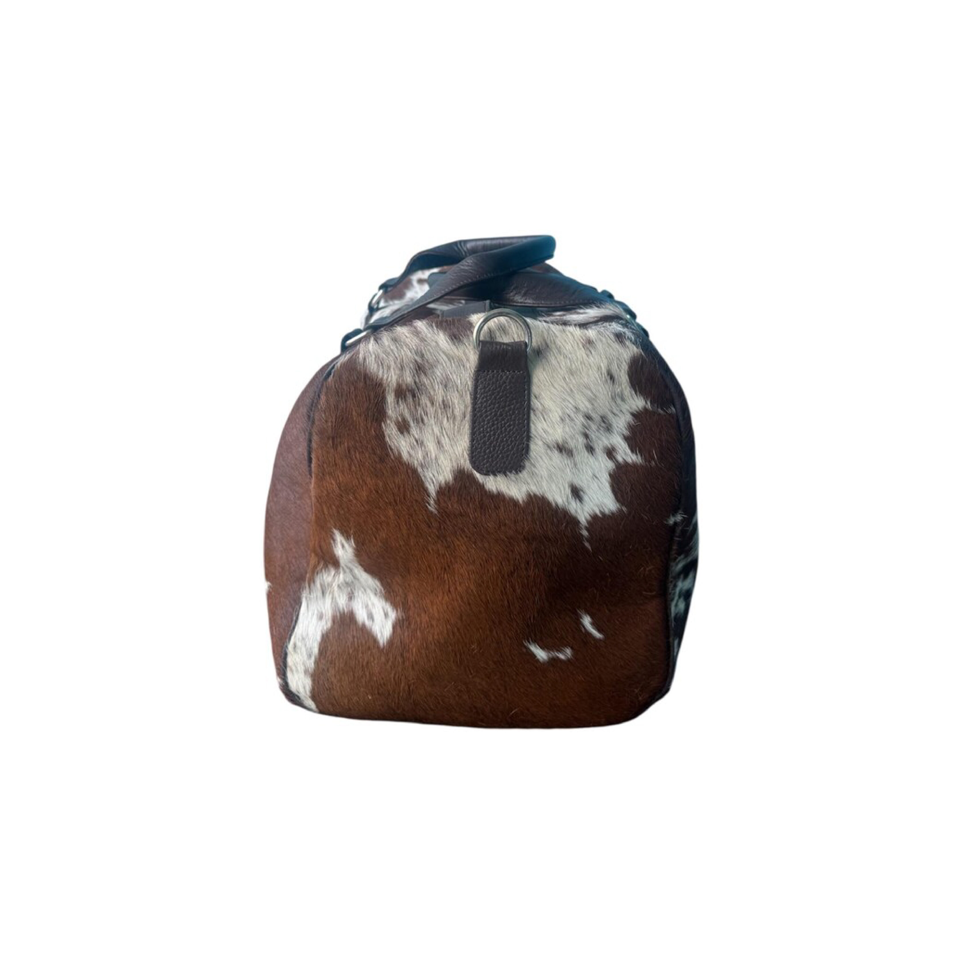 Cowhide Leather Duffle Bag Travel Weekender Bag - 5