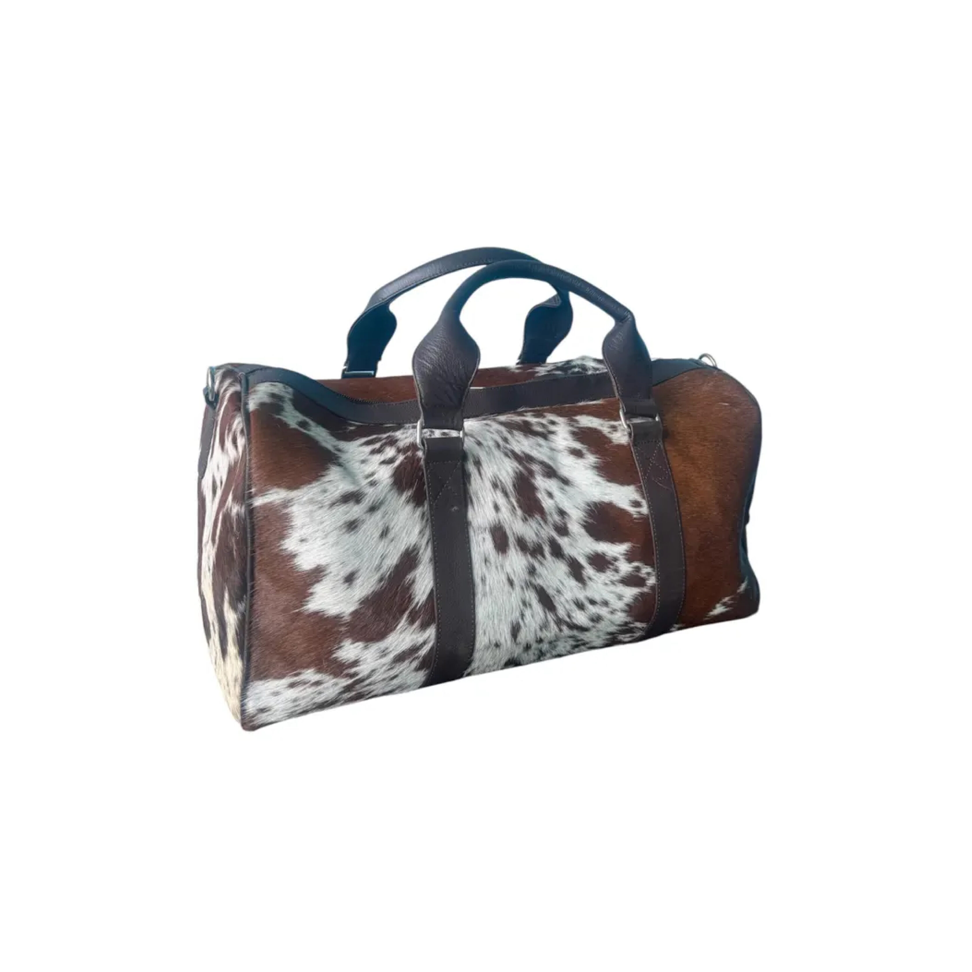 Cowhide Leather Duffle Bag Travel Weekender Bag - 6