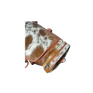 Cowhide Leather Travel Duffle Bag with Shoe Pocket - 1