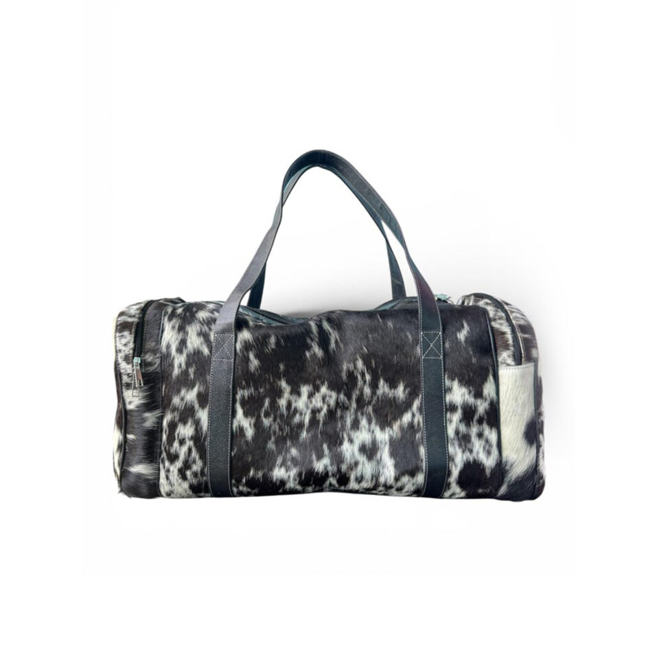 Midnight Speckle Cowhide Leather Weekender Duffle Bag