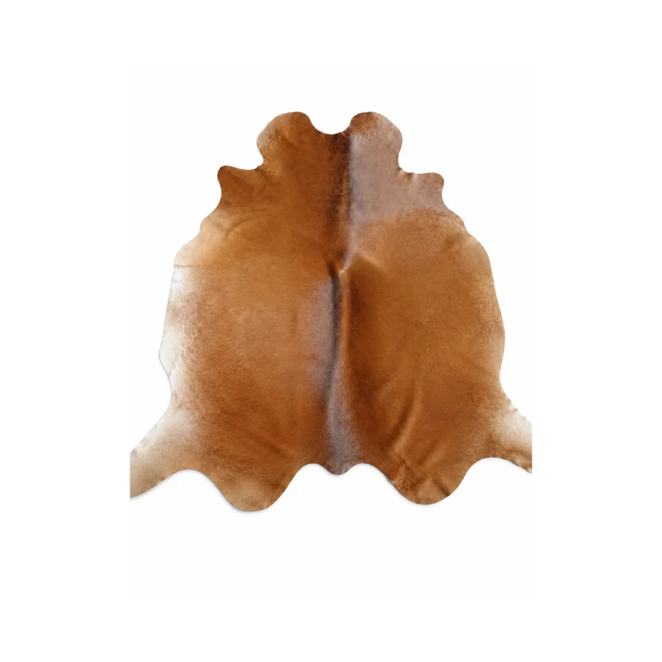 Natural Tan Genuine Cowhide Rug – Handmade Premium Leather Area Rug - 1