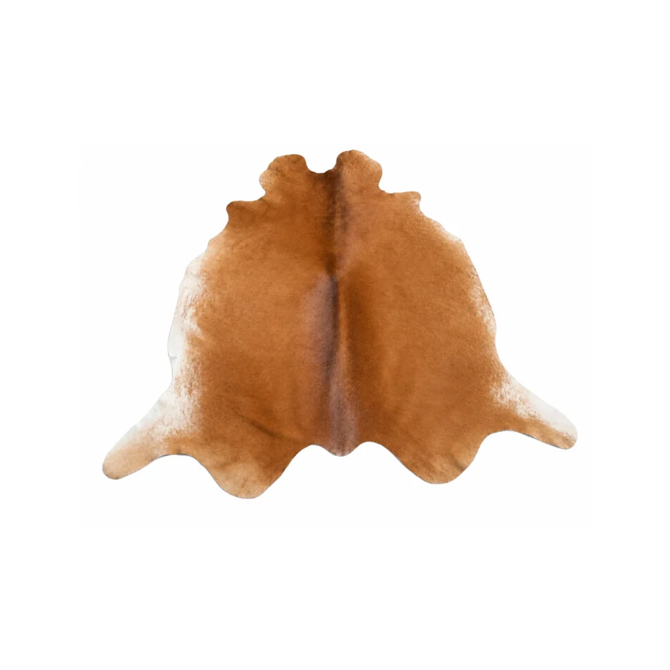 Natural Tan Genuine Cowhide Rug – Handmade Premium Leather Area Rug