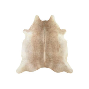 Premium Solid Beige Genuine Cowhide Rug