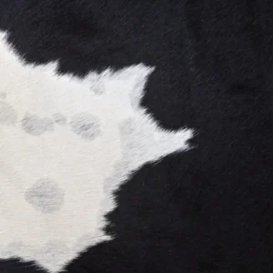 Luxury Black Dominant Cowhide Rug Handmade Leather Hide - 3