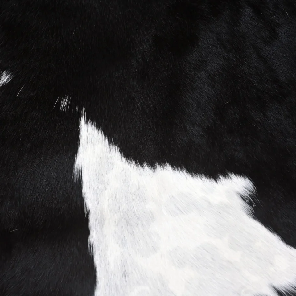 Luxury Black Dominant Cowhide Rug Handmade Leather Hide - 1