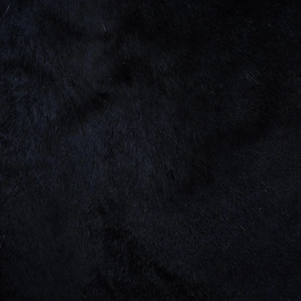 Real Black Cowhide Area Rug | Genuine Leather Hide - 1
