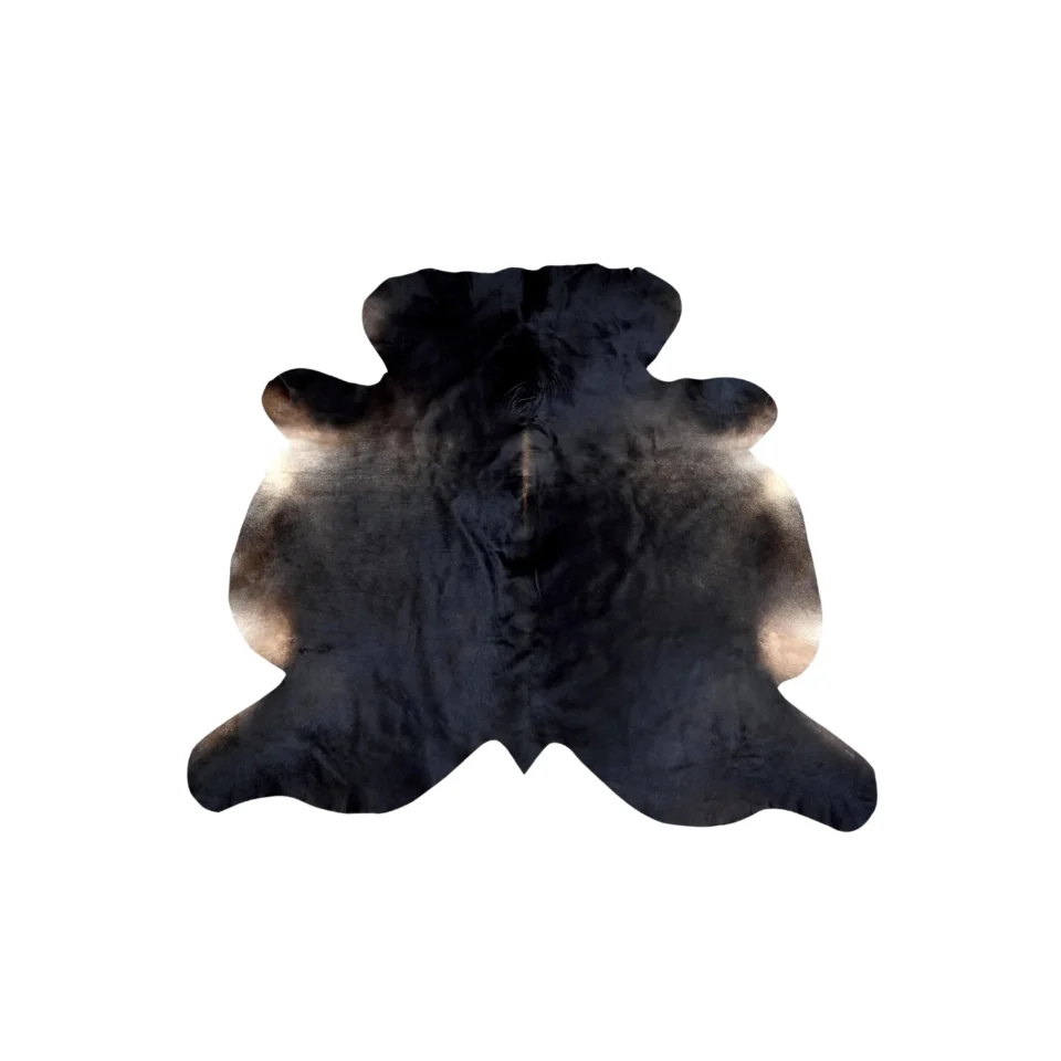 Real Black Cowhide Area Rug | Genuine Leather Hide