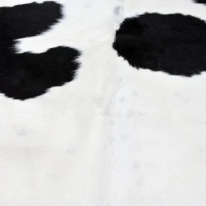 Classic Black & White Cowhide Area Rug Handmade - 3