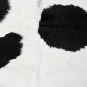 Classic Black & White Cowhide Area Rug Handmade - 1