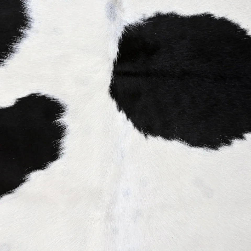Classic Black & White Cowhide Area Rug Handmade - 1