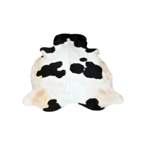 Classic Black & White Cowhide Area Rug Handmade
