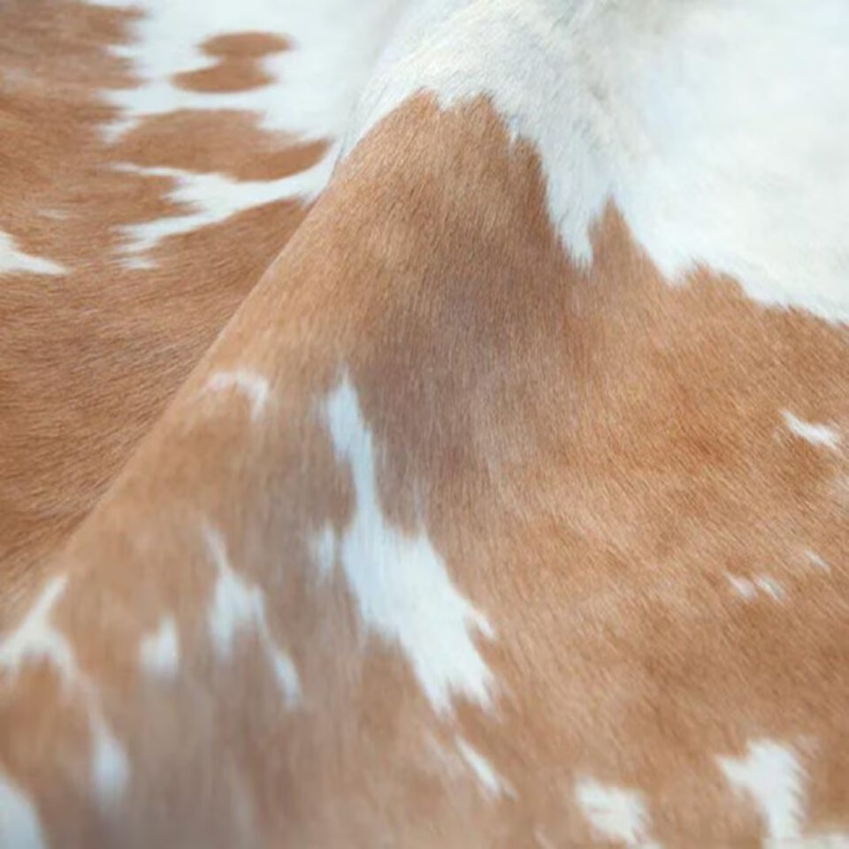 Luxury Brown & White Genuine Cowhide Rug - 1