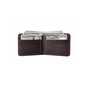 Premium Brown & White Cowhide Leather Bifold Wallet for Men - 1