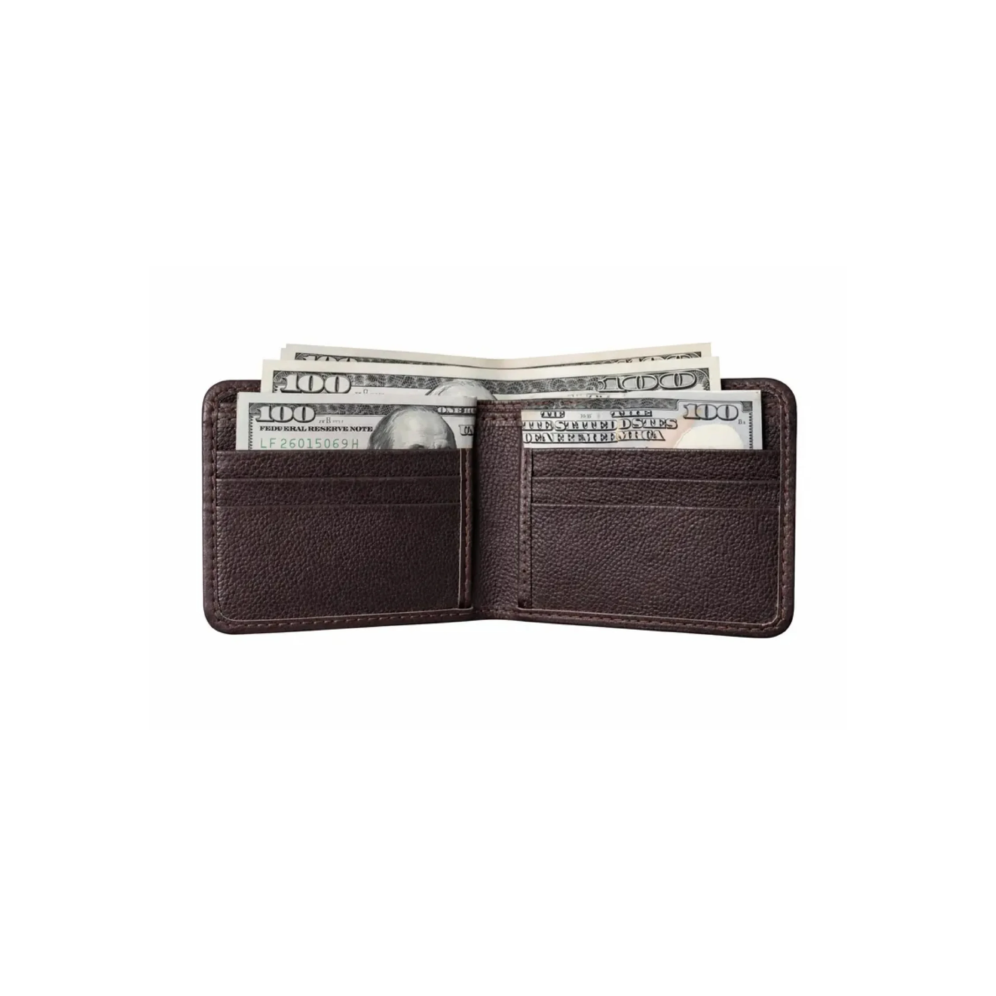 Premium Brown & White Cowhide Leather Bifold Wallet for Men - 1