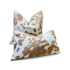 Natural Hair On Cowhide Leather Pillow Cover