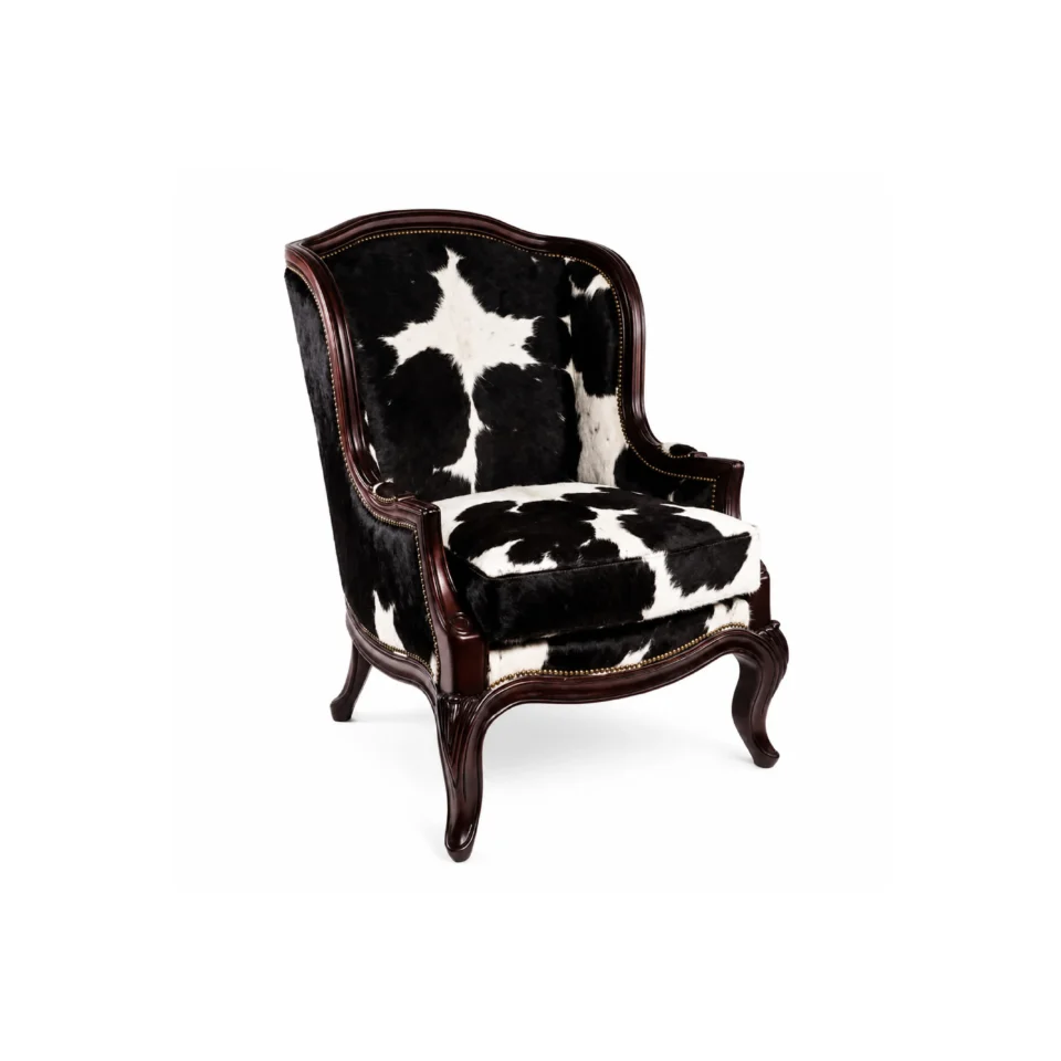 Luxury Black White Cowhide 3 Seater Sofa | Handmade Western Leather Couch