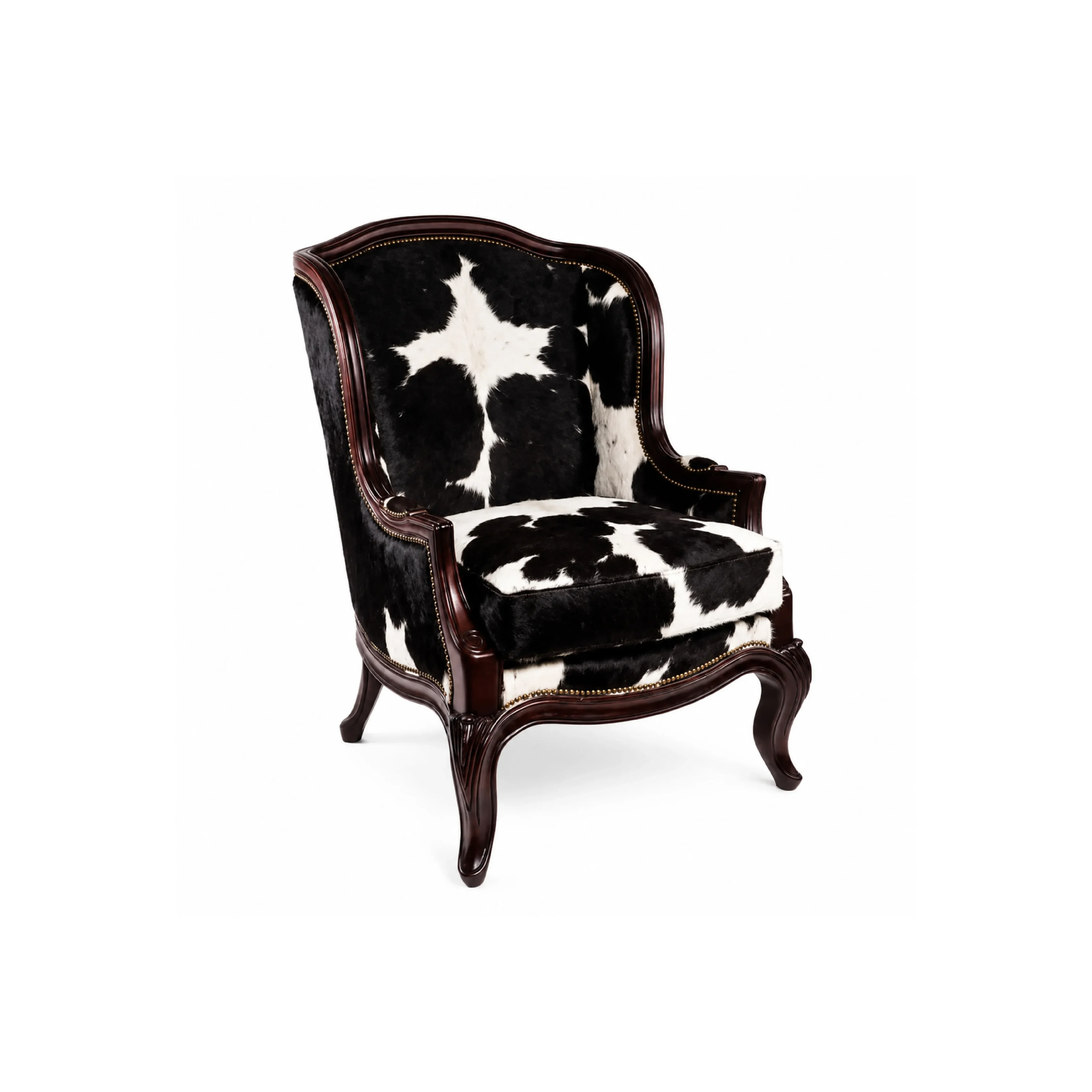 Luxury Black White Cowhide 3 Seater Sofa | Handmade Western Leather Couch