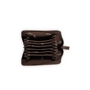 Handmade Cowhide Leather Zip Around Card Wallet for Women & Men - 1