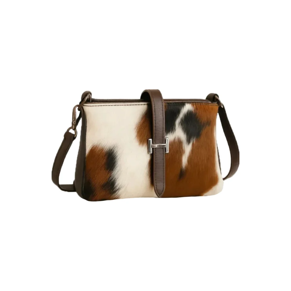 Luxury Tricolor Cowhide Leather Crossbody Shoulder Bag