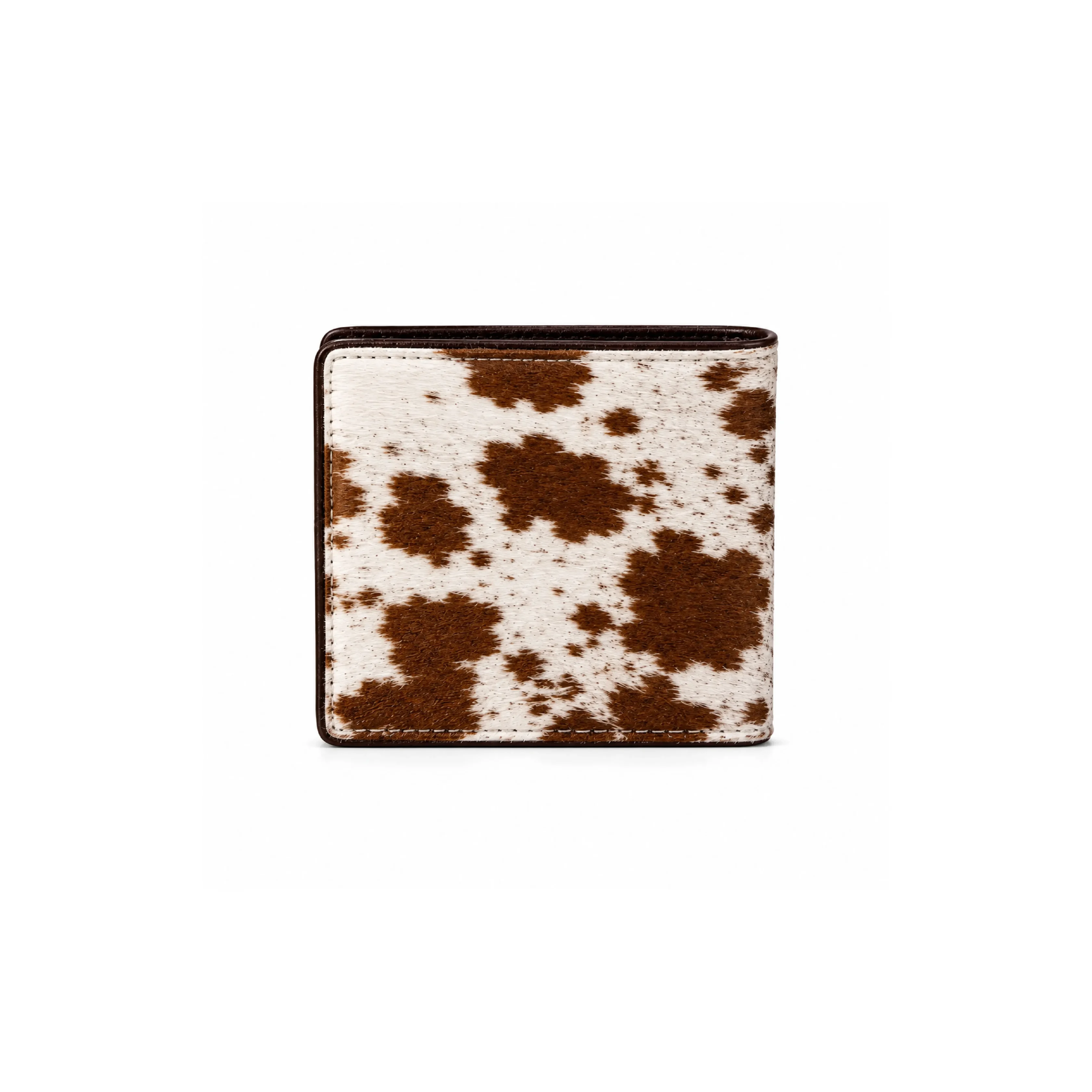 Brown White Cowhide Bifold Wallet for Men - 1