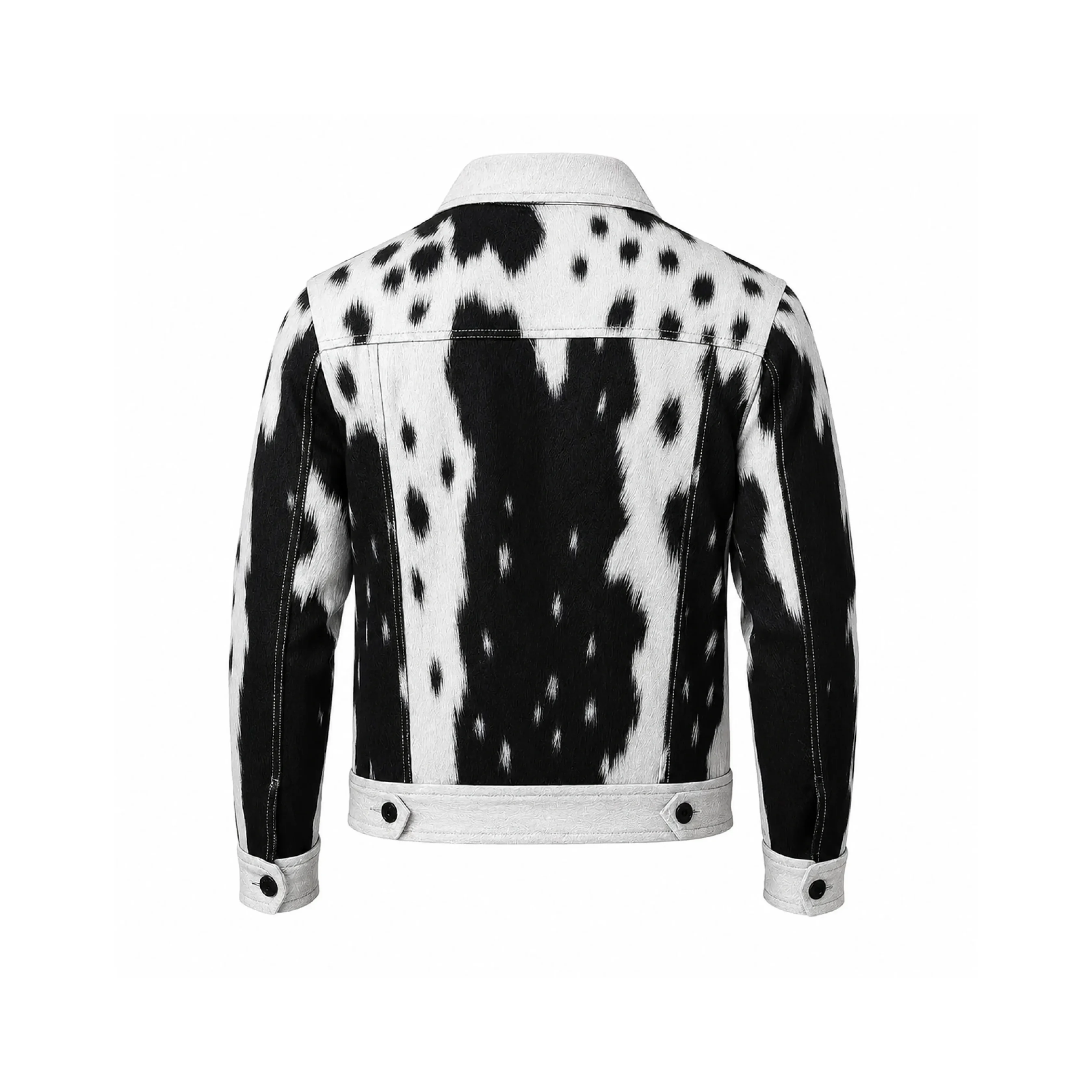 Monarch Black & White Cowhide Leather Jacket - 1