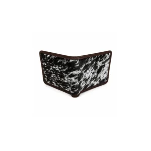 Black & White Cowhide Leather Wallet for Men & Women