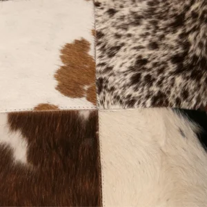 Handmade Patchwork Cowhide Leather Throw Pillow Cover - 2