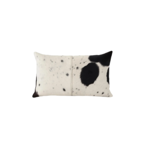 Black White Genuine Cowhide Lumbar Pillow Cover