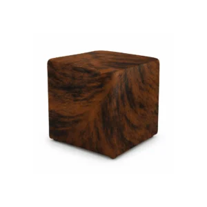 Brown Brindle Cowhide Cube Ottoman Pouf