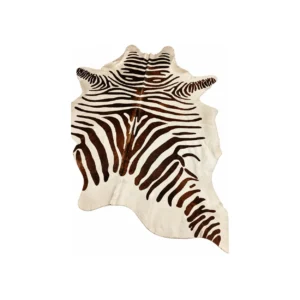 Black & White Zebra Print Cowhide Rug - 2