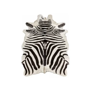 Black & White Zebra Print Cowhide Rug - 3