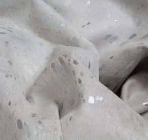 Silver Metallic Speckled Cowhide Rug - 1