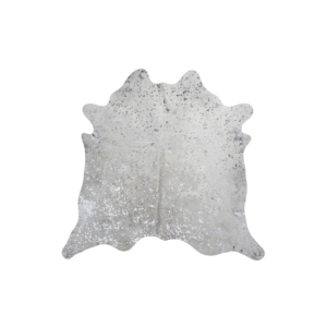 Silver Metallic Speckled Cowhide Rug